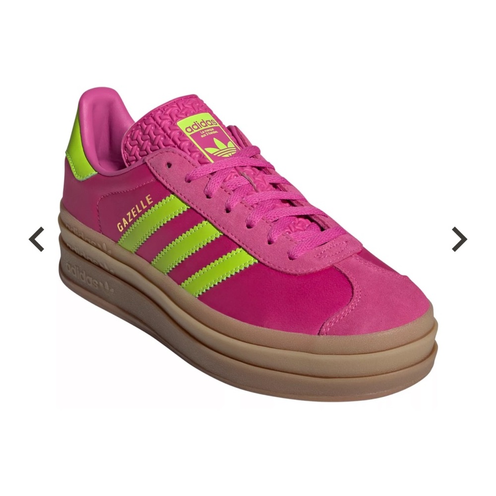 Adidas Gazelle Women's Sneakers in Pink and Lime - Picture 2 of 6